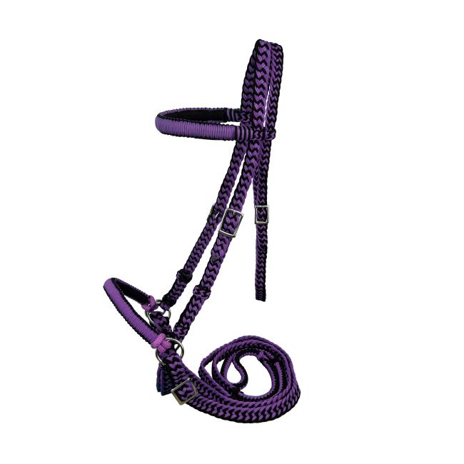 Braided Nylon Bitless Bridle with Detachable Reins #6