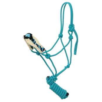 Showman Aruba Cowboy Knot Halter with Wool Nose and Lead