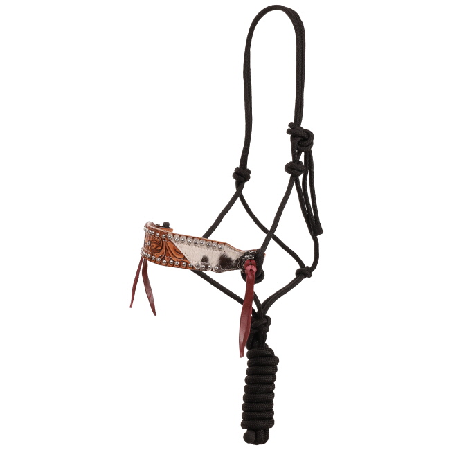 Showman Cowpuncher Leather Nose Cowboy Knot Halter