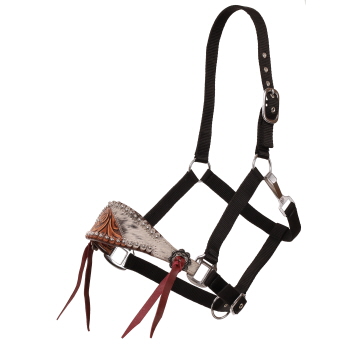 Showman Cowpuncher Black Nylon Thin Bronc Halter