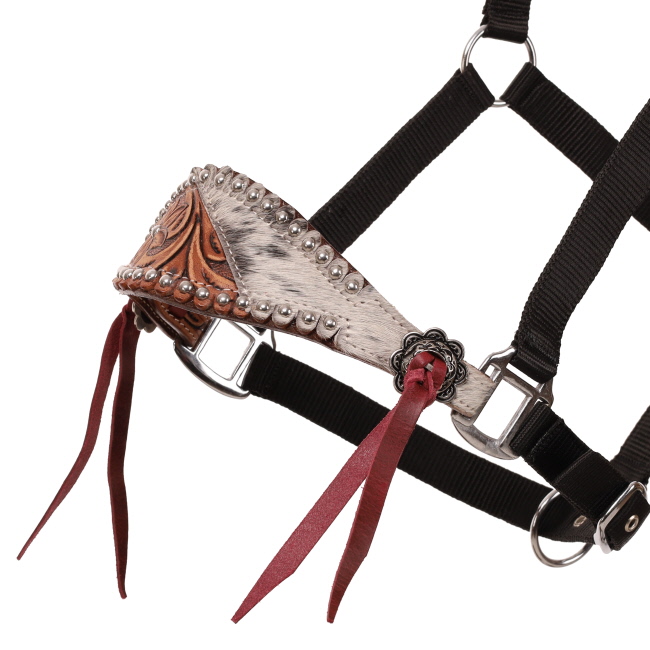 Showman Cowpuncher Black Nylon Thin Bronc Halter #2