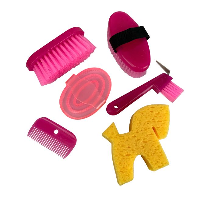 Showman Kid's Size Pink Glitter Grooming Kit #2