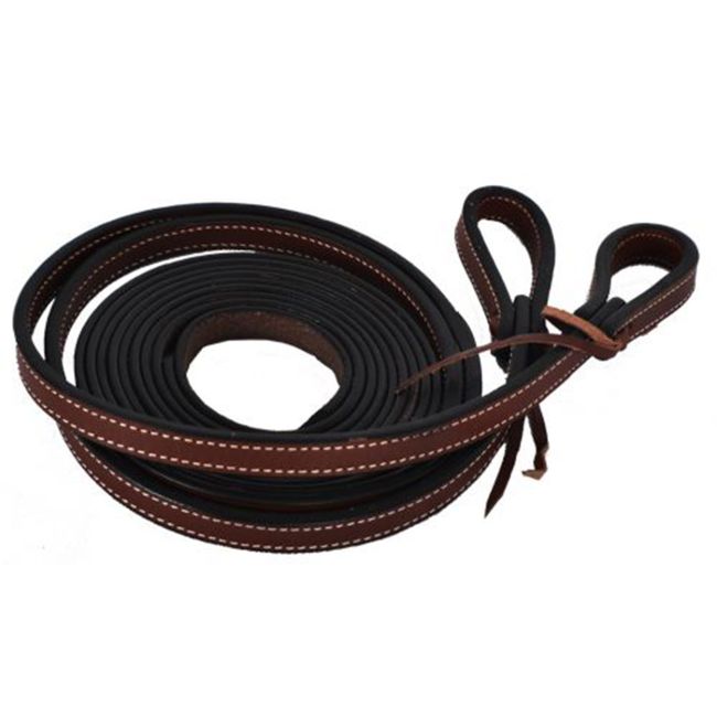 Showman 8ft Leather Double Stitched Split Reins