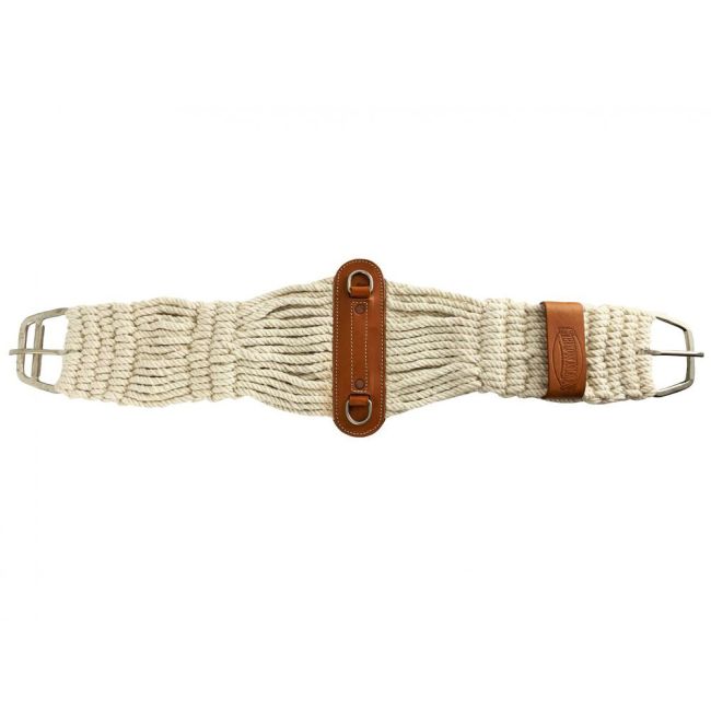 Showman Cotton Blend Double Weave String Roper Girth with Stainless Steel Roller Buckle