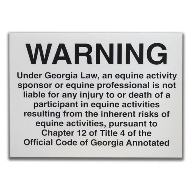 18" x 24" Georgia equine liability sign