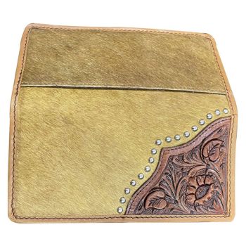 Light Brown Men's Leather Wallet with hair on cowhide