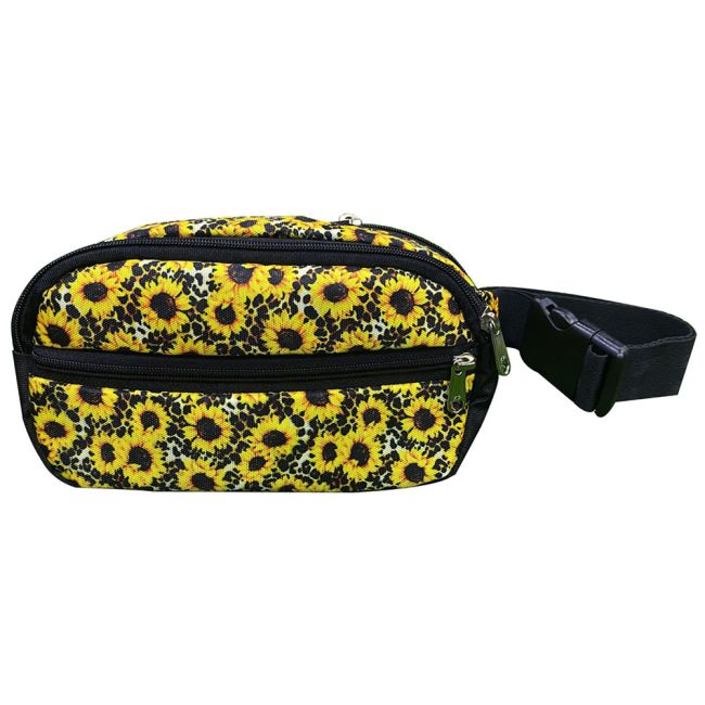 Showman Hip Pack (Fanny Pack) Bag with Sunflower and cheetah print design