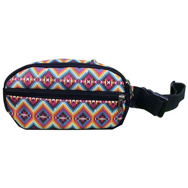 Showman Hip Pack (Fanny Pack) Bag with Bright Pink Aztec Print design