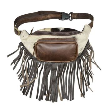 Klassy Cowgirl Genuine Leather Hair on Cowhide Fringe Fanny Pack