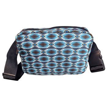 Showman Aztec Nylon Belt Bag - Gray/Brown/Blue