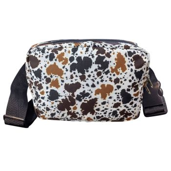 Showman Cowprint Nylon Belt Bag