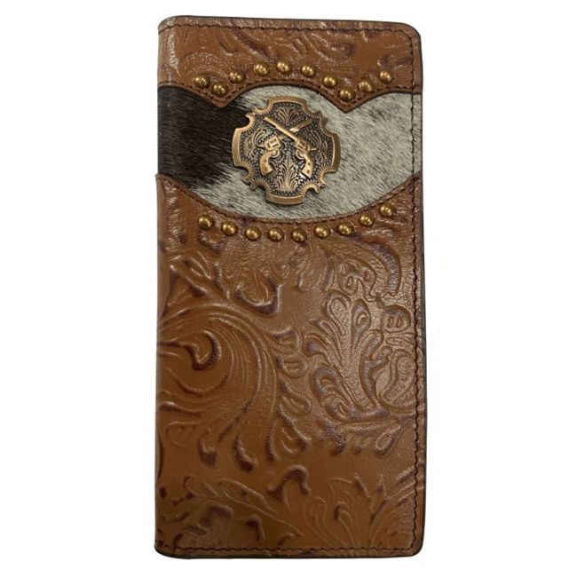 Medium Floral Tooled Hair on Cowhide Rodeo Bi-fold Wallet