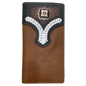 Two-Tone Brown Rodeo Style Leather Bi-fold Wallet