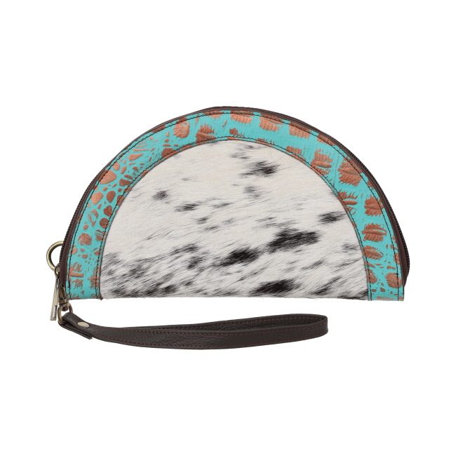 Klassy Cowgirl Teal Bayou Half Moon Clutch Wallet