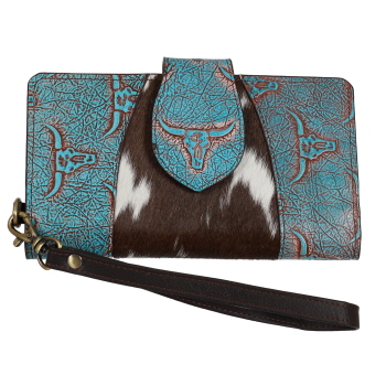 Showman Turquoise Plains Steer Clutch Purse