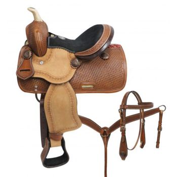 Double T Pony Saddle Set with Basket Tooling - 10 Inch