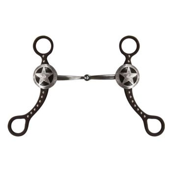 Showman brown steel Texas star broken mouth piece bit