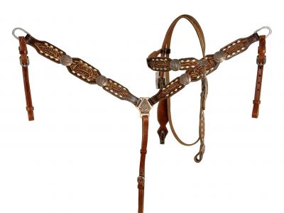 Bridle Breast Collar Headstall Tack Set Horse Klassy Cowgirl 
