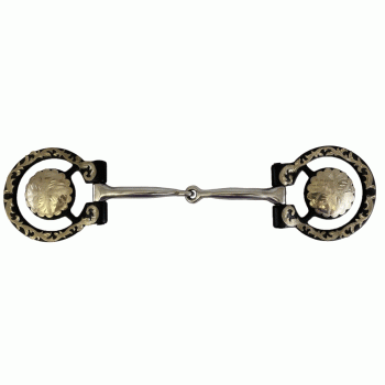 Showman 5-1/4" Brown Steel Concho Bit with Snaffle Mouth