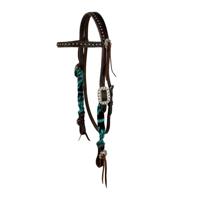 Showman Sangria Corded Mohair Browband Headstall and Breastcollar Set #3