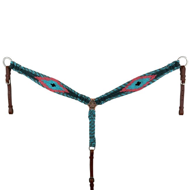 Showman Tropical Corded Mohair Browband Headstall and Breastcollar Set #2