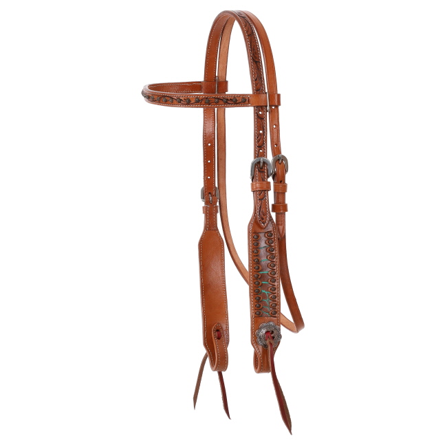 Showman Teal Bayou Browband Headstall and Breastcollar Set #2