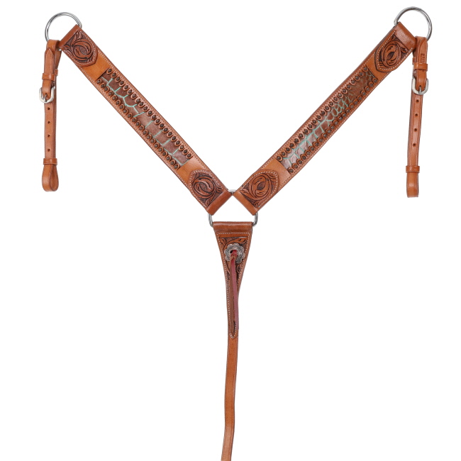 Showman Teal Bayou Browband Headstall and Breastcollar Set #3