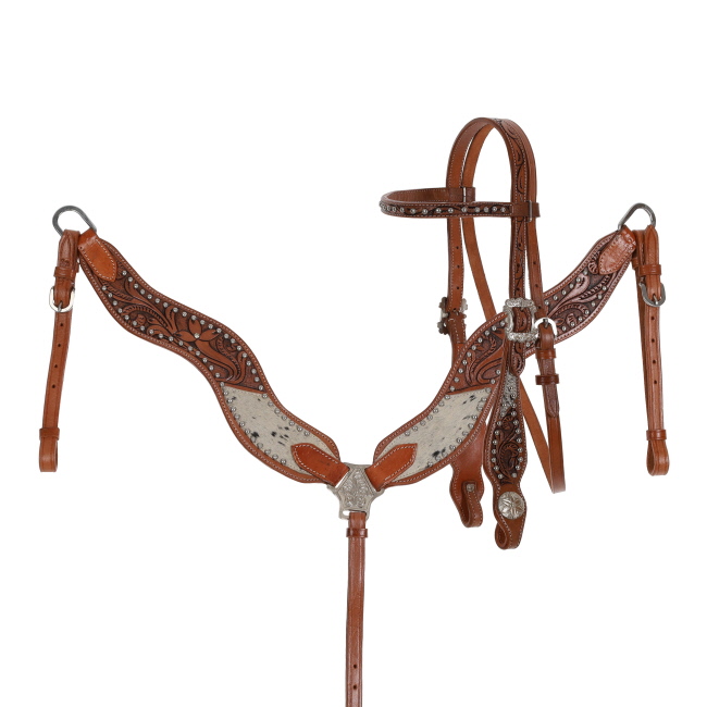 Showman Cowpoke Classic Browband Headstall and Breastcollar Set