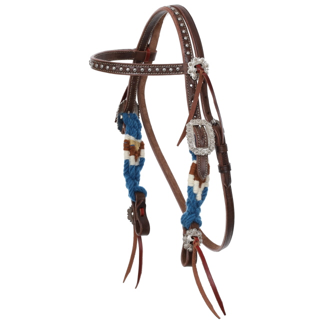 Showman Mountain View Pony Sized Mohair Browband Headstall and Breastcollar Set #2