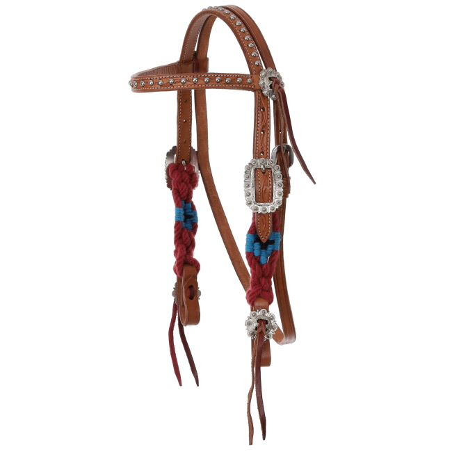 Showman Fiery Frontier Pony Sized Mohair Browband Headstall and Breastcollar Set #2