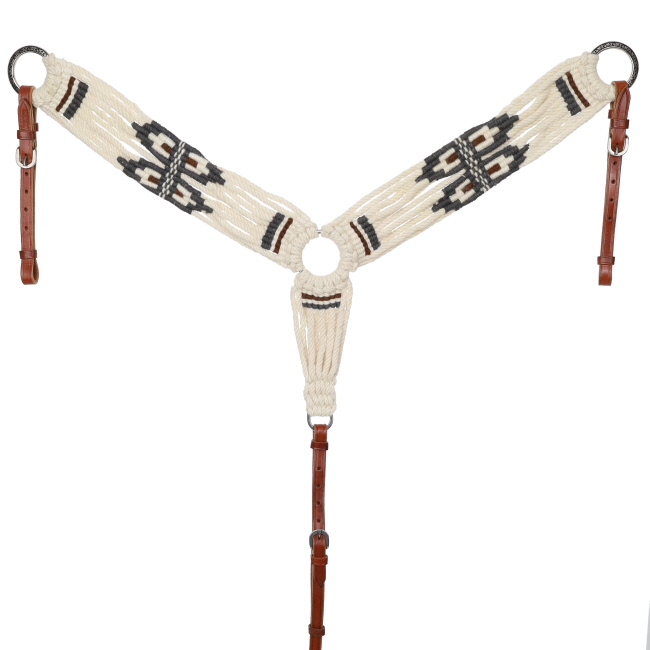 Showman Pinto Corded Mohair Browband Headstall and Breastcollar Set #3