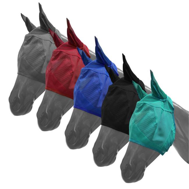 Showman Mesh Rip Resistant Fly Mask with Ears and Velcro Closure