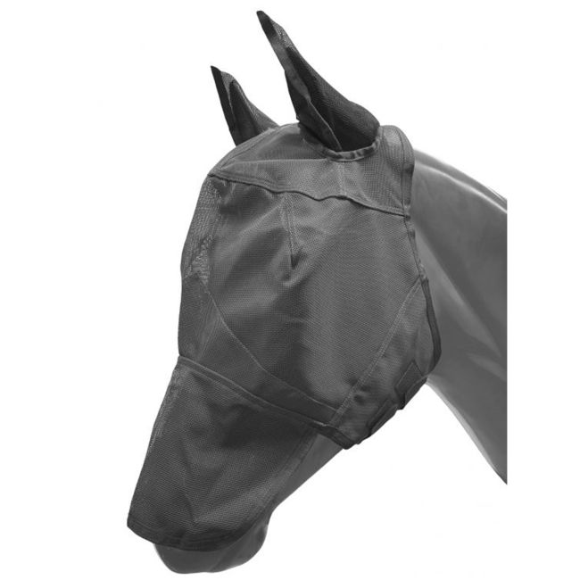 Showman Long Nose Mesh Rip Resistant Fly Mask with Ears and Velcro Closure #4