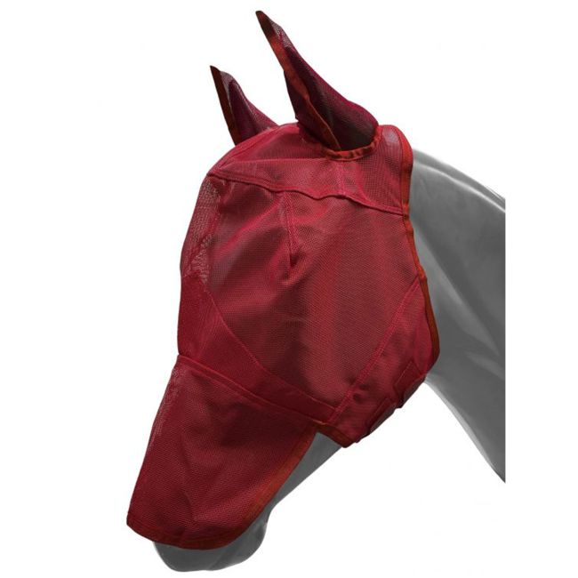 Showman Long Nose Mesh Rip Resistant Fly Mask with Ears and Velcro Closure #5