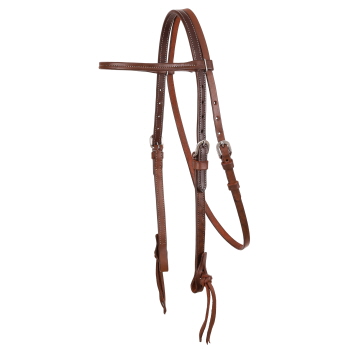 Showman Argentina Cow Leather Rattlesnake Knotted Browband Headstall