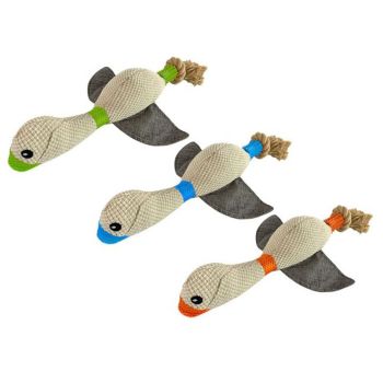 Plush Dog Toy Ducks with squeaker and braided rope toy