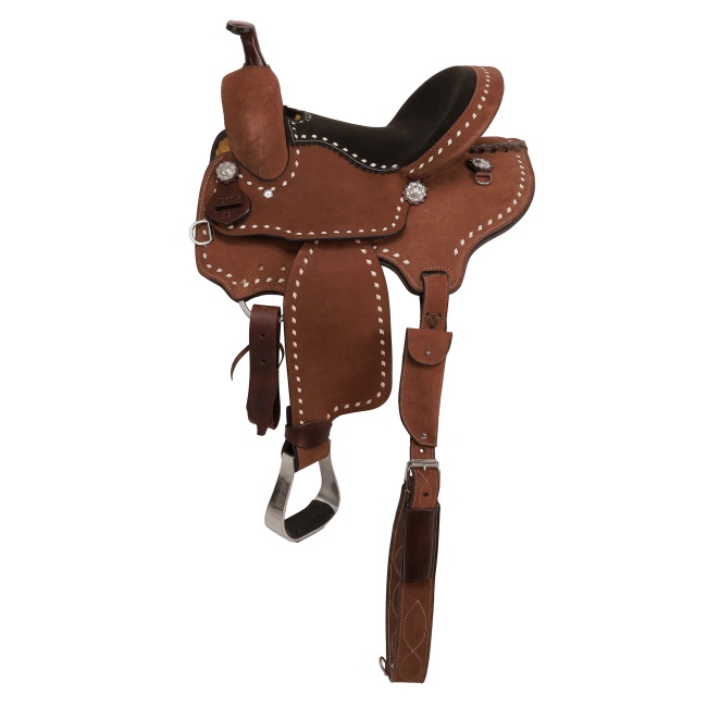 Mocha Roughout Barrel Style Saddle - 12 Inch