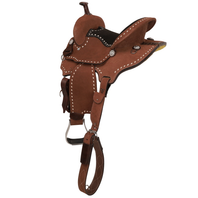 Mocha Roughout Barrel Style Saddle - 12 Inch #2