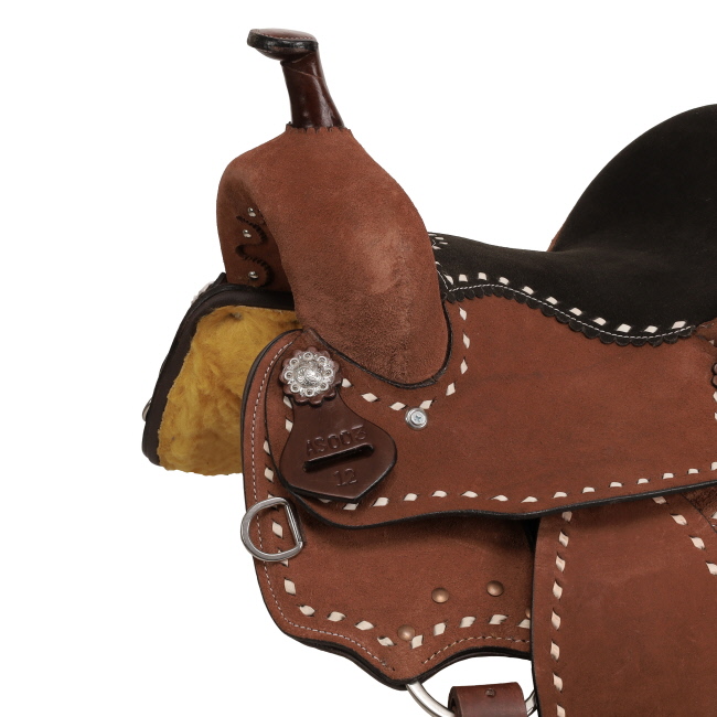 Mocha Roughout Barrel Style Saddle - 12 Inch #3