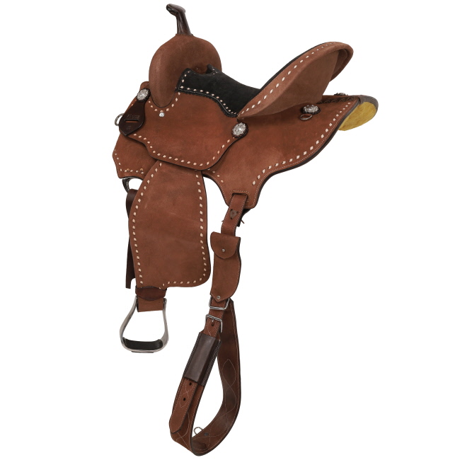 Mocha Roughout Barrel Style Saddle - 15 Inch #2