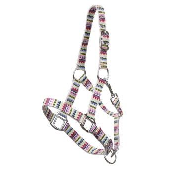 Premium nylon adjustable pony halter - Pastel Aztec print