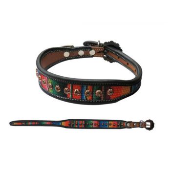 Showman Couture Embroidered serape design dog collar with copper buckle