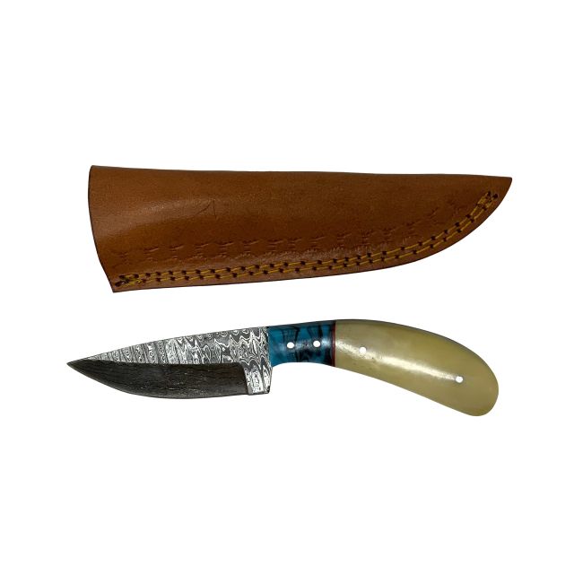 Wild Turkey-Handmade Collection Damascus Blade Knife with 3-1&#47;2" blade