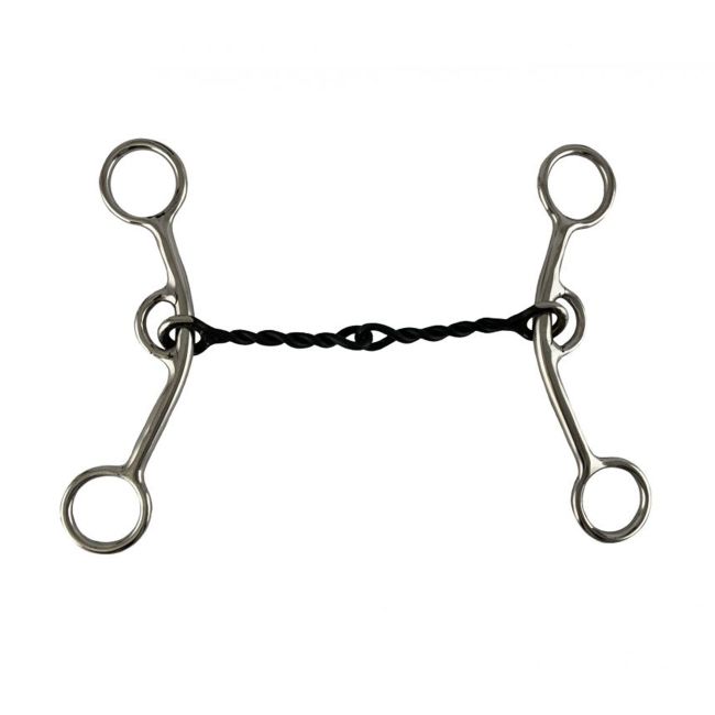 Showman Stainless Steel JR Cow-horse bit with 5" Sweet Iron Twisted Chain Mouth