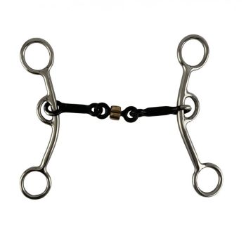 Showman 5" Stainless Steel JR Cow-horse bit with Sweet Iron Mouth and Copper Roller