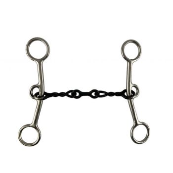 Showman Stainless Steel Twisted Sweet Iron 5" Mouth JR Cow-horse bit with Dogbone Center