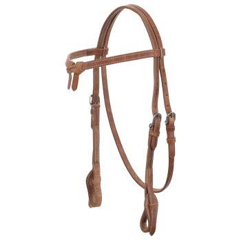 Showman Futurity Knot Harness Leather headstall with quick change bit loops