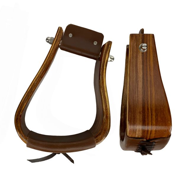 Showman Mahogany Angled Deep Roper Stirrups #2