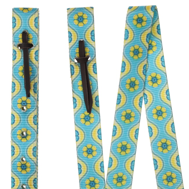 Showman Wildflower Breeze Nylon Tie Strap and Off Billet Set #2