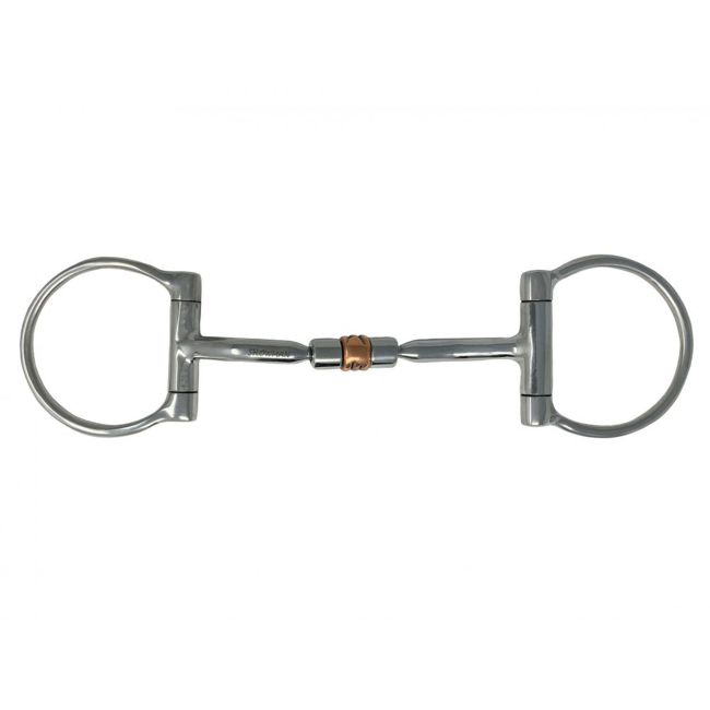 Showman Stainless Steel D-Ring bit with Copper Roller Mouth Center